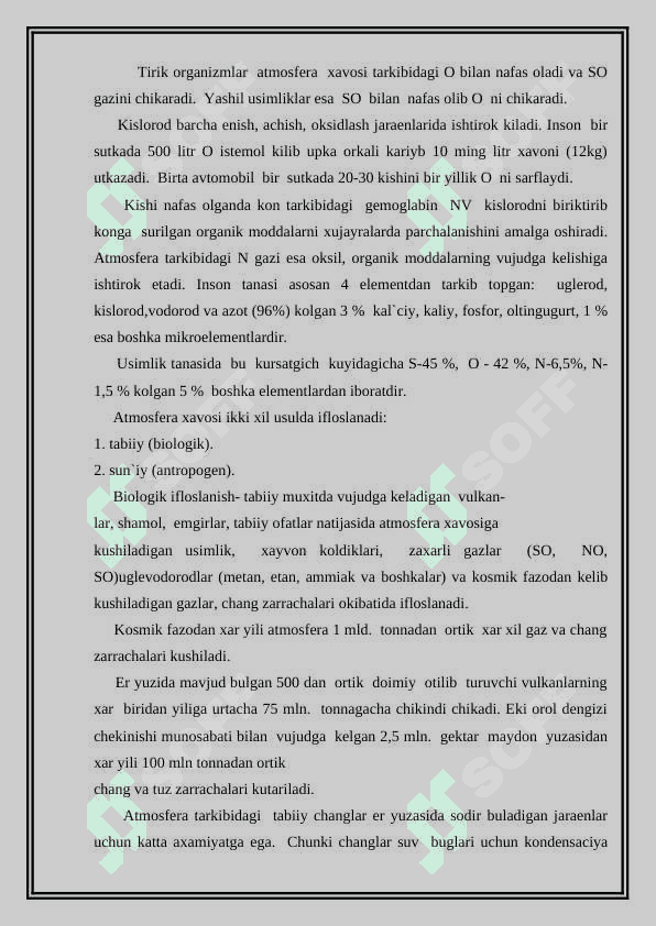 Atmosferan havosining ifloslanish muammolari 3