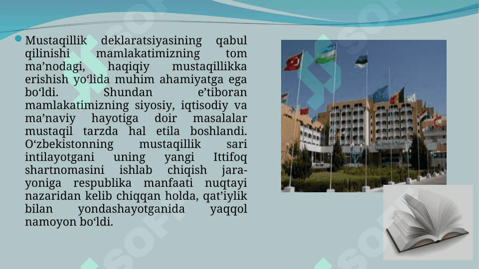 O‘zbekiston Respublikasi prezidenti Islom Karimov asarlari O`zbekiston tarixi bo`yicha asosiy manba 6