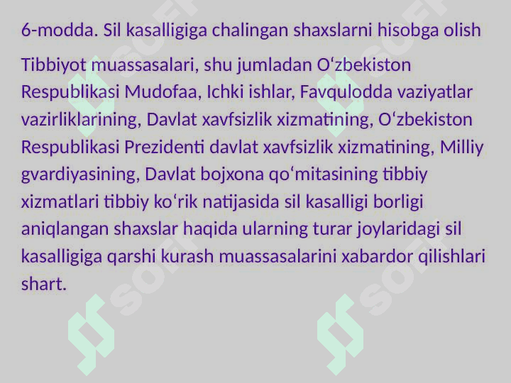O'zbekiston respublikasida tuberkulozga qarshi kurashishning milliy dasturi 7