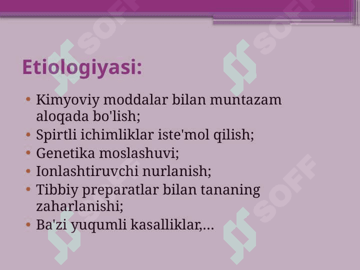 Fankoni kasalligi   Aplastik anemiya 5