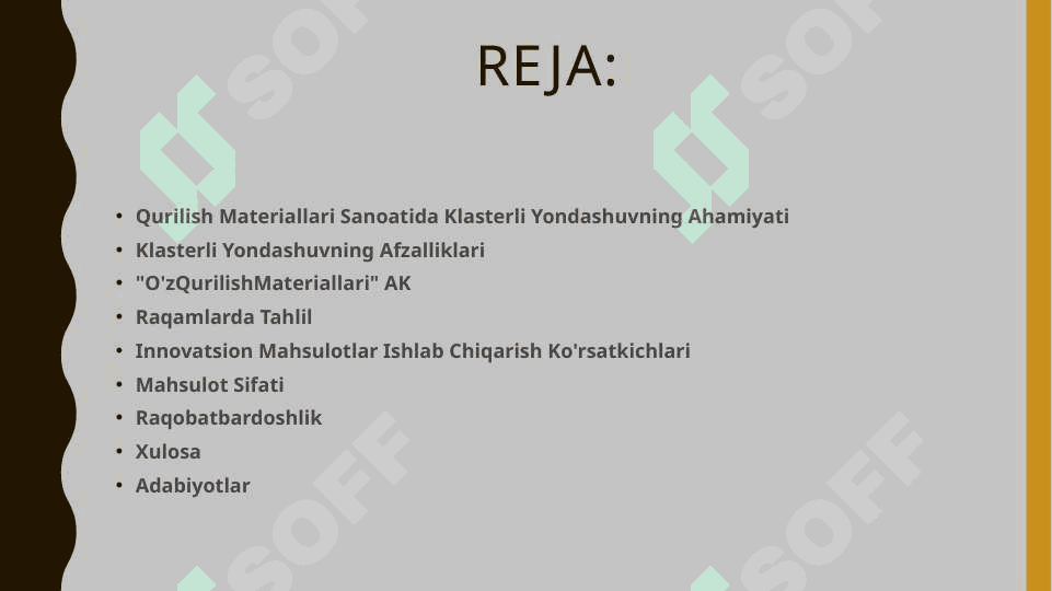 Qurilish materiallari sanoati innovatsion faoliyatida klasterli yondashuv ahamiyati. O'zQurilishMateriallari misolida, raqamlarda tahlil asosida 2