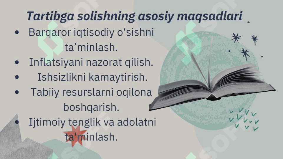 Iqtisodiyotni tartibga solishning maqsadi vazifalari va usullari 3