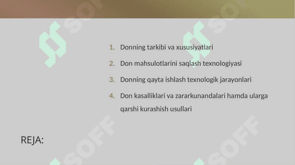 Don va donli mahsulot xom ashyolarining fizik kimyoviy xossalari 2