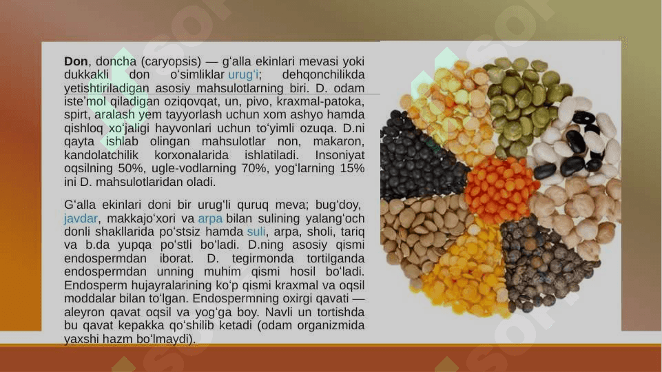Don va donli mahsulot xom ashyolarining fizik kimyoviy xossalari 3