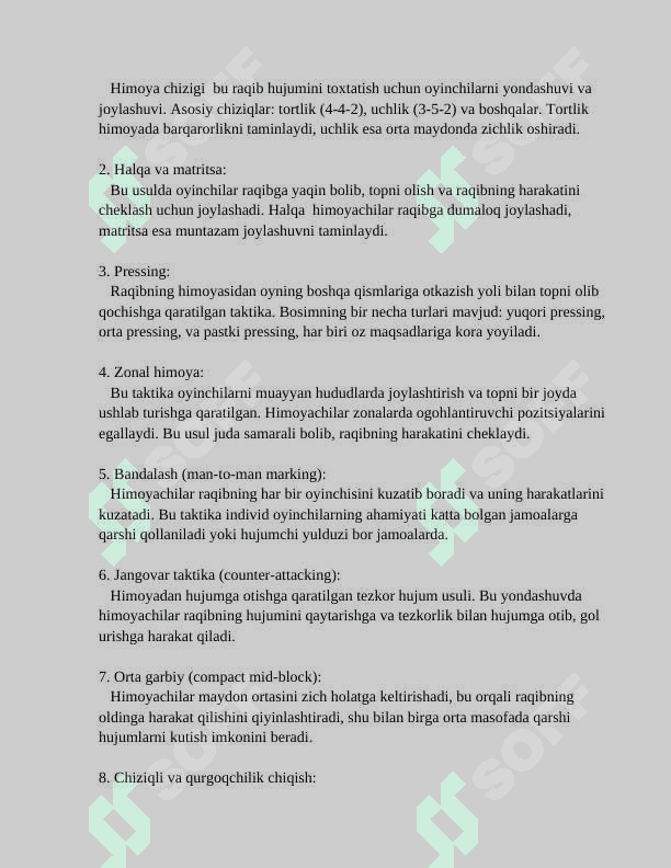 VOLEYBOL HIMOYA TAKTIKASINI O'RGATISH USULLARI, TAMOYILLARI, VOSITALARI (YAKKALIK, GURUH, JAMOAVIY) 4