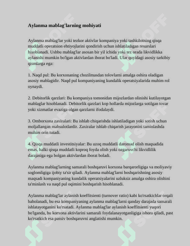 XO'JALIK YURITUVCHI SUBYEKTLAR AYLANMA MABLAG'LARINI KREDITLASH HUSUSIYATLARI 2