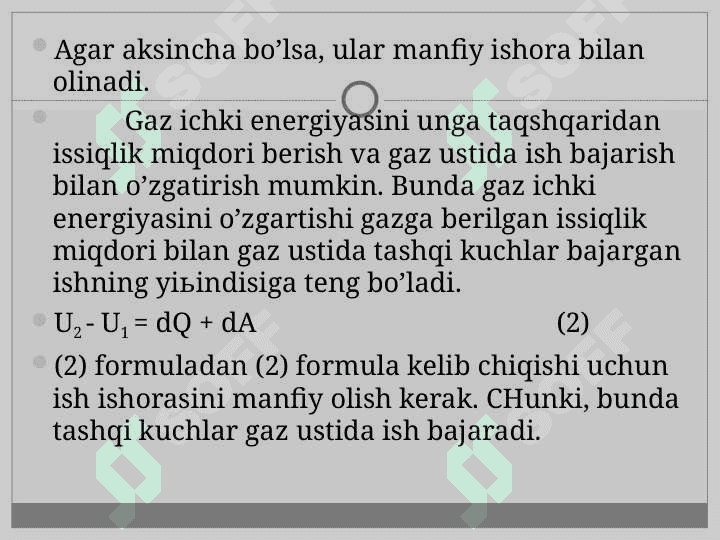 Termodinamikaning barcha qonunlari. 6