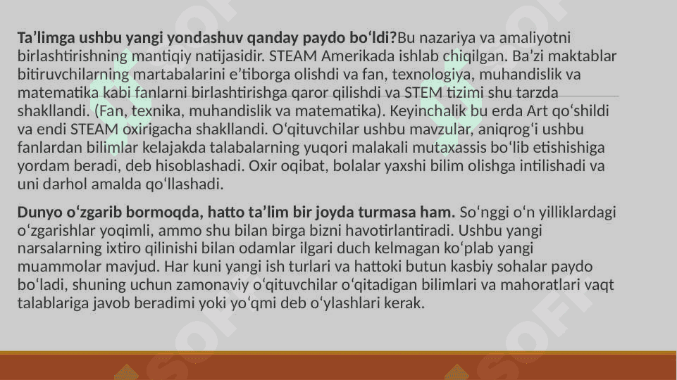 BOSHLANG‘ICH TA’LIMDA STEAM TA’LIM. O‘QUVCHILARNING BILIM, KO‘NIKMA VA MALAKALARINI TASHXIS ETISH 4