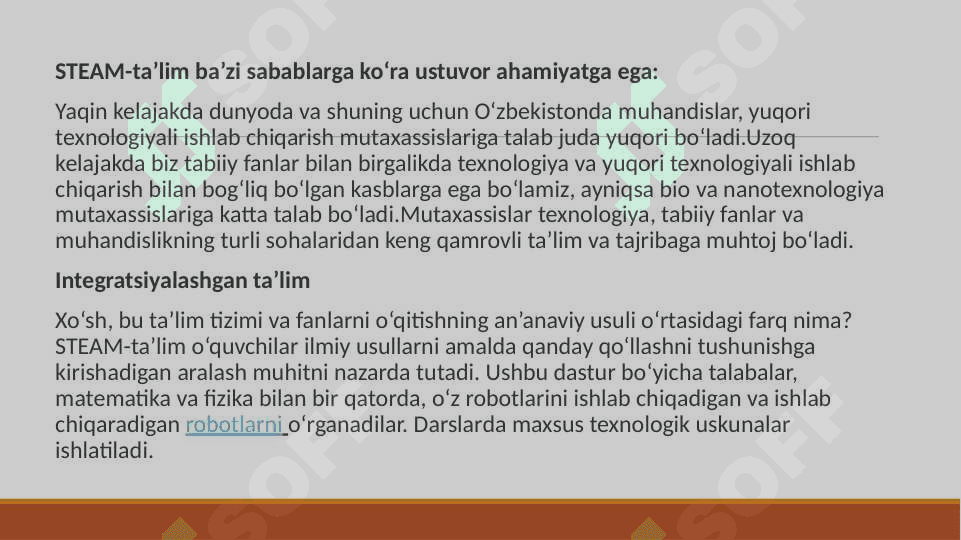BOSHLANG‘ICH TA’LIMDA STEAM TA’LIM. O‘QUVCHILARNING BILIM, KO‘NIKMA VA MALAKALARINI TASHXIS ETISH 6