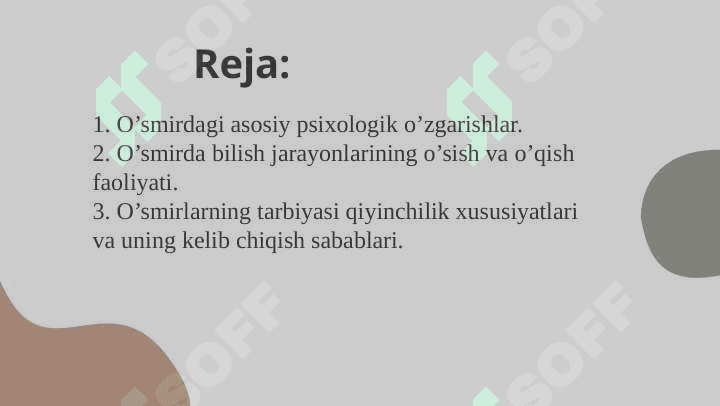 Oʻsmirlik davridagi psixik rivojlanishning umumiy tavsifi 2
