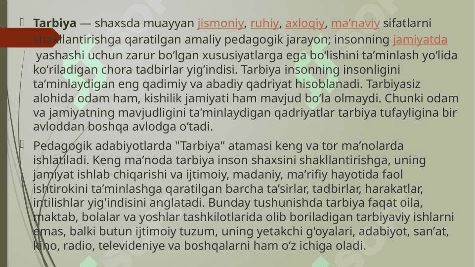 TARBIYA NAZARIYASI. 2