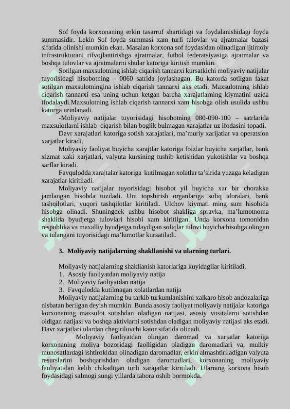 QISHLOQ XO’JALIK KORXONALARI MOLIYAVIY NATIJALARI TAHLILI kurs ishi 6
