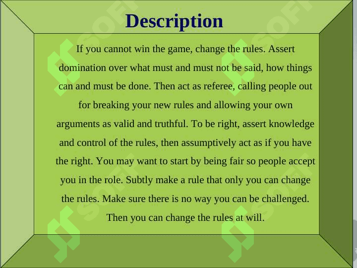 Theme: Changing rules 2
