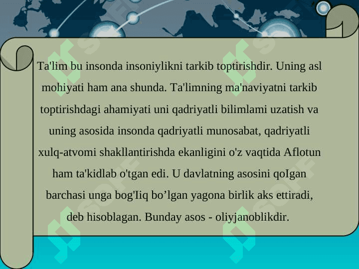 Butunjahon sivilizatsiyasida pedagogik aksiologiyaning tutgan o‘rni 3