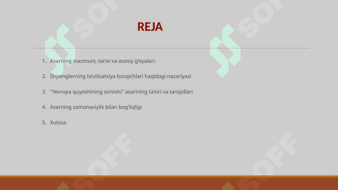 OSVALD SHPENGLER YEVROPA QUYOSHINING SO'NISHI ASARI 2