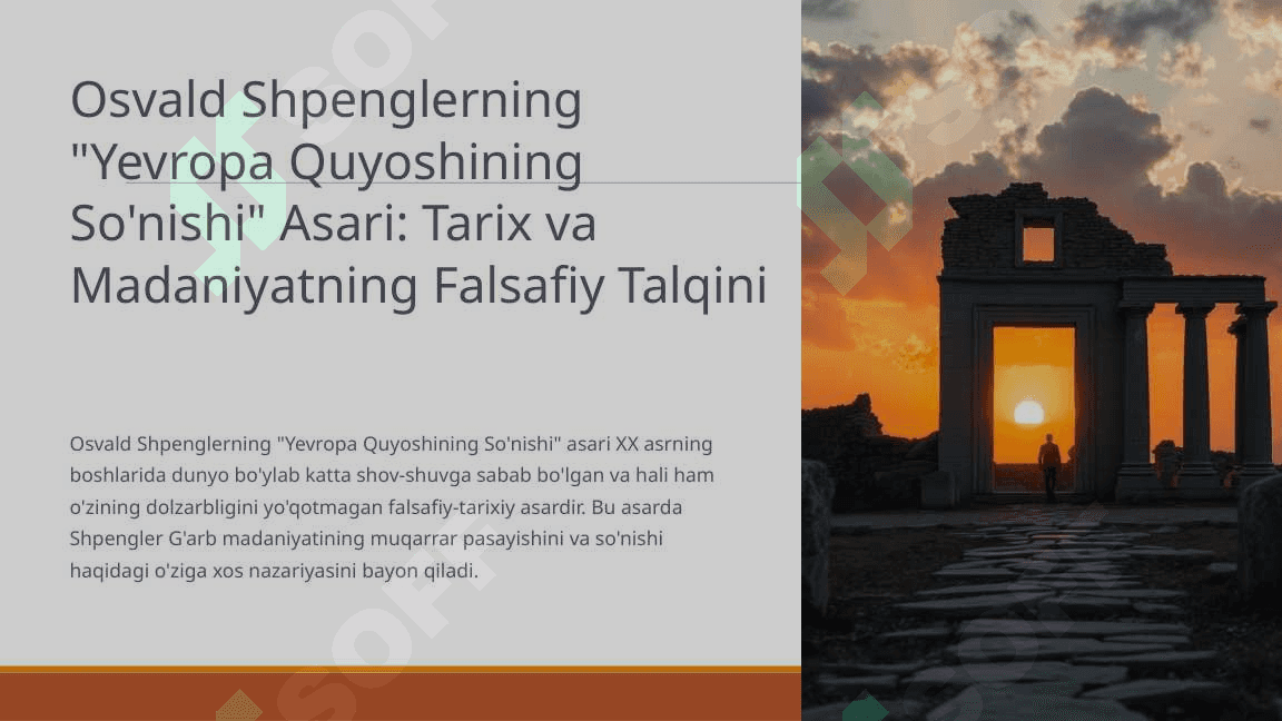 OSVALD SHPENGLER YEVROPA QUYOSHINING SO'NISHI ASARI 3