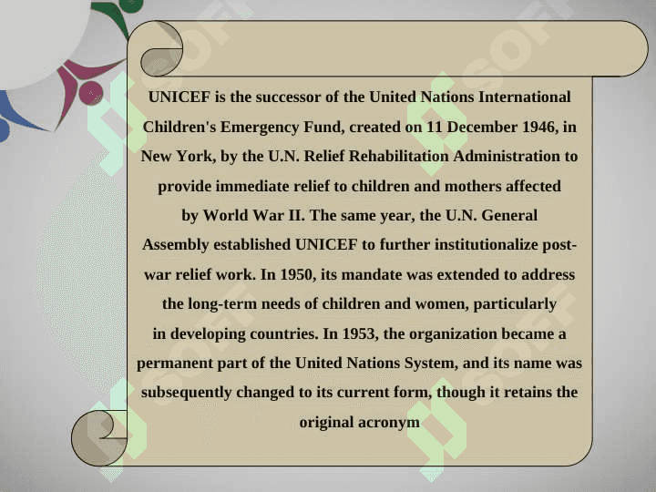 The purpose and tasks of the UNICEF organization 4