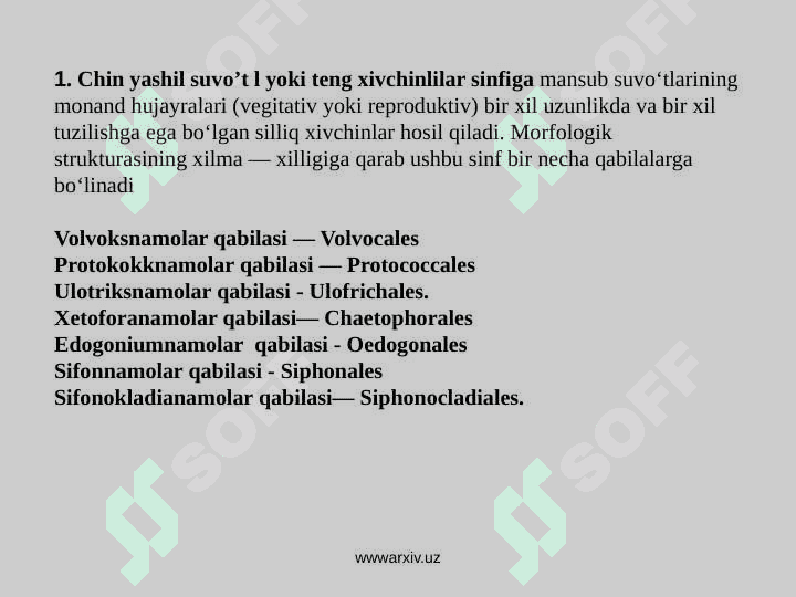 Yashil suvo‘tlari bo‘limi 6