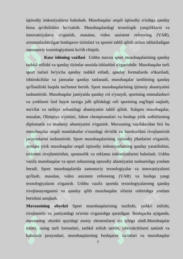 Sport musobaqalar tizimi 7