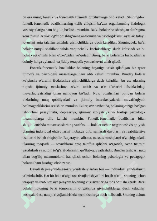 Fonetik-fonematik nutq buzilishlariga ega bo‘lgan bolalarni o‘qitish va tarbiyalash 6