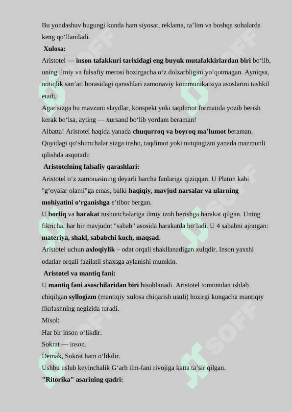 Aristotelning notiqlik san'ati haqidagi qarashlari 3
