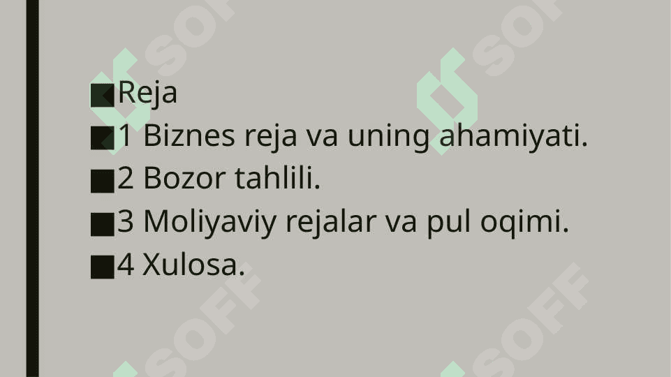 Biznes reja samaradorligini asoslash 2