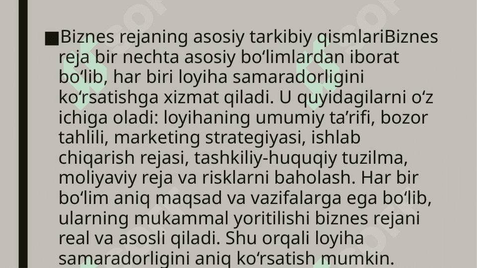 Biznes reja samaradorligini asoslash 4