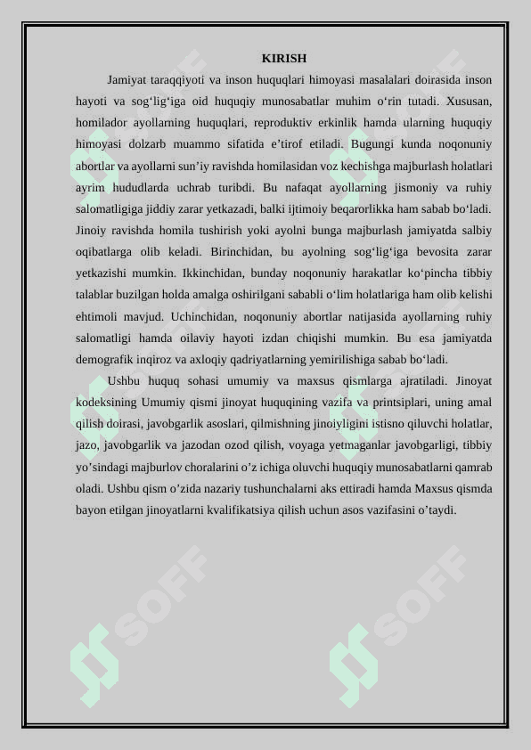 Jinoiy ravishda homila tushirish (abort) va ayolni oʻz homilasini sun’iy ravishda tushirishga majburlash jinoyatining jinoiy-huquqiy tavsifi 3