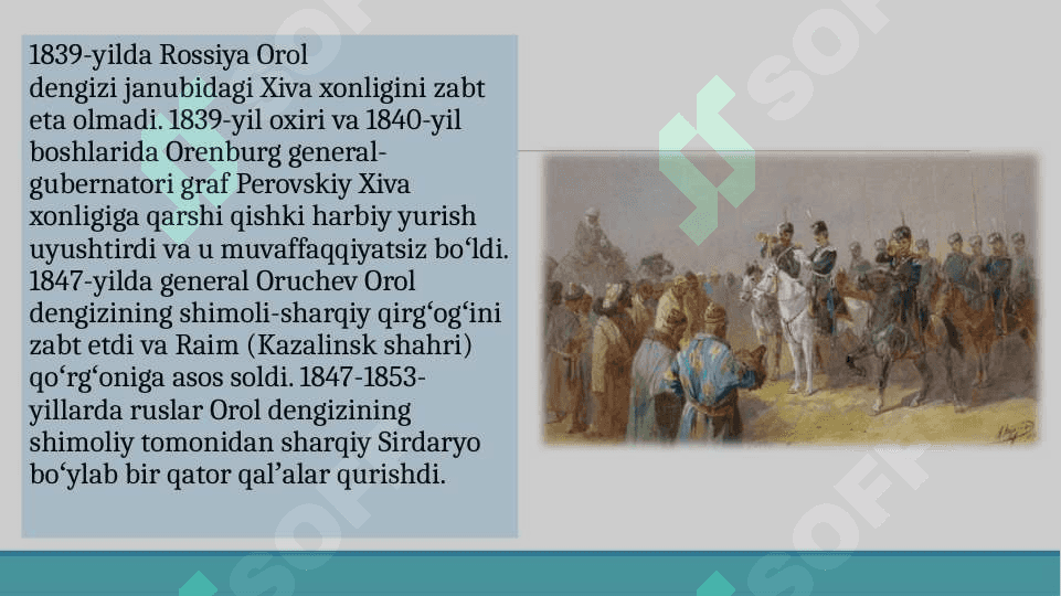 O'RTA OSIYOGA  ROSSIYA IMPERIYASI BOSQINI 3
