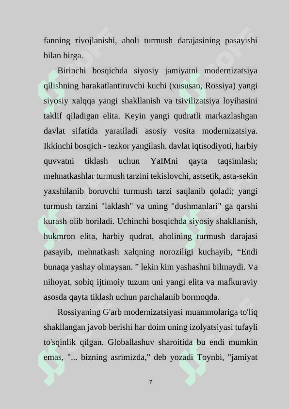 Iqtisodiyotni modernizatsiya qilish sharoitida agrar sohani rivojlantirish yo’llari. 7