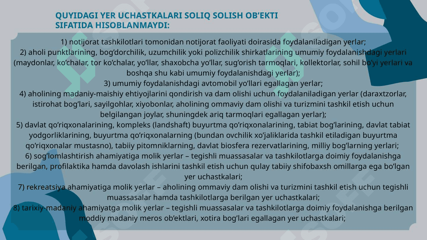 Yuridik shaxslardan olinadigan yer soligʻi 7