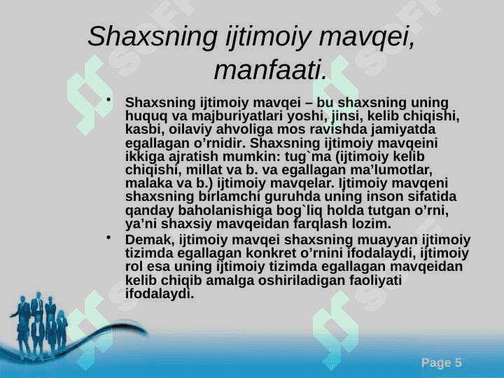 Ijtimoiylashuv tushunchasi, jarayoni, vositalari. Ijtimoiylashtirishning omillari mexanizmlari. Ijtimoiylashtirishda xalqi oĝishgan bolalar bilan ishlash metodlari. 5