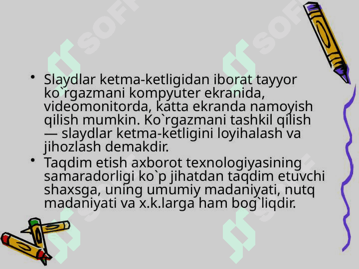 Multimedia. Power Point dasturining asosiy elementlari 4