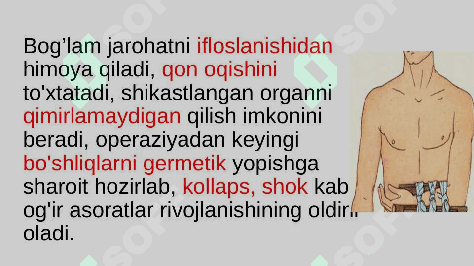 Desmurgiya. Transport  immobilizatsiyasi 8