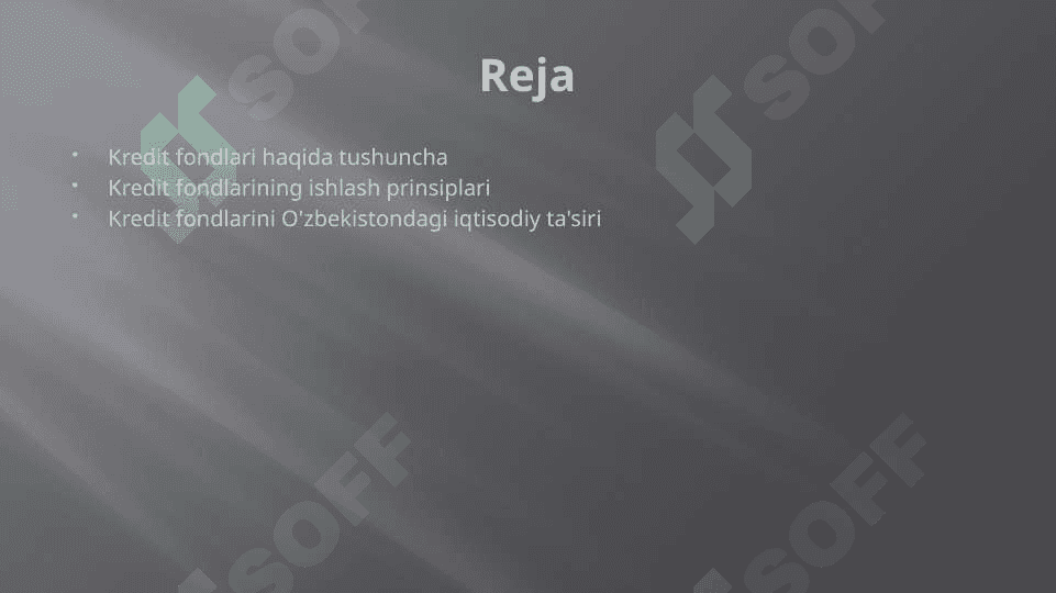 Kredit fondlari haqida tushunchaKredit fondlari haqida tushuncha 2