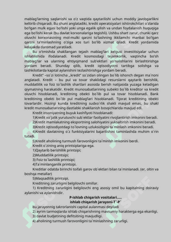 KREDITNING MOHIYATI  VA FUNKSIYALARI. 3