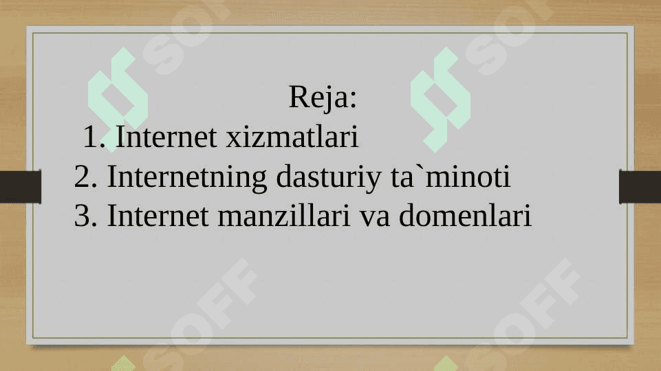 INTERNET TARMOG'I XIZMATLARI 2