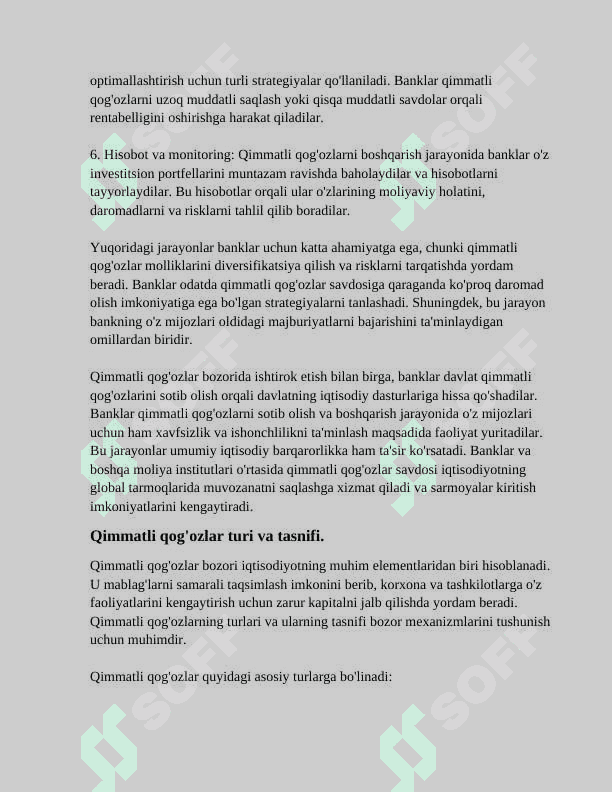 Bank tomonidan sotib olingan qimmatli qog'ozlar hisobi 3