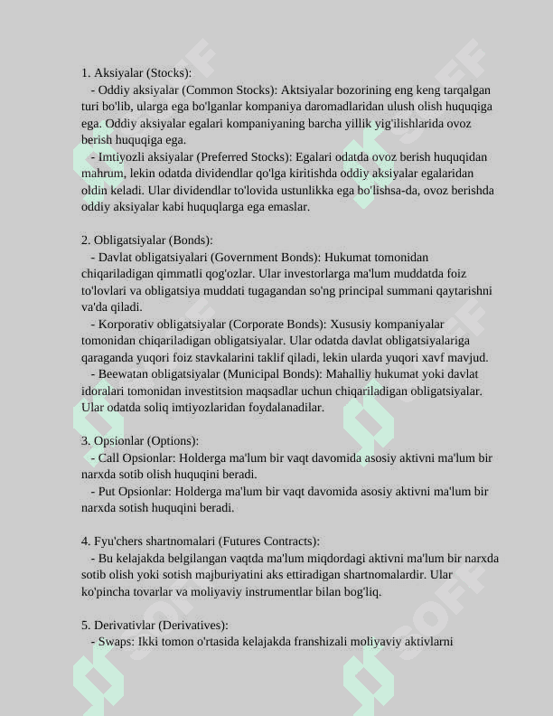 Bank tomonidan sotib olingan qimmatli qog'ozlar hisobi 4