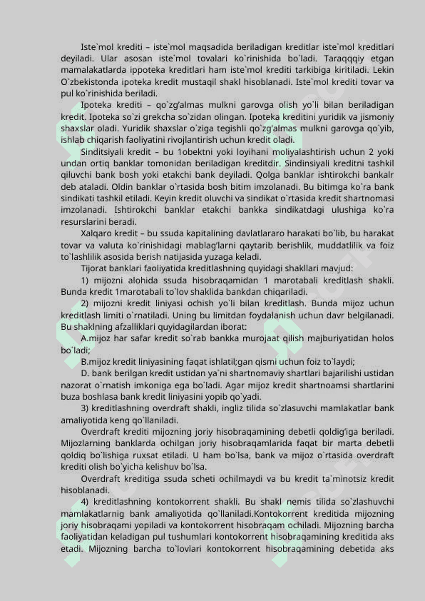 Kredit turlari va shakllari 4