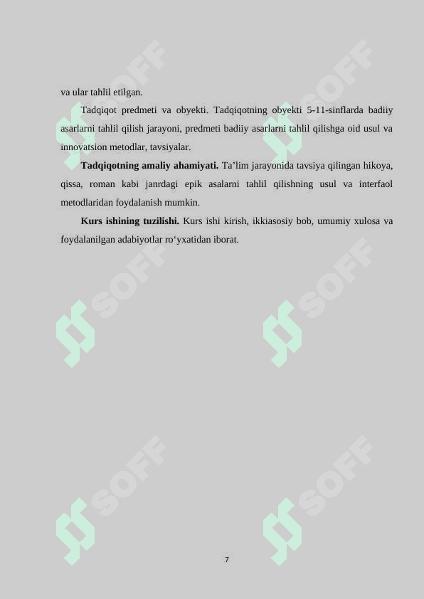 ADABIYOT DARSLARIDA EPIK ASARLARNI TAHLIL QILISH 7