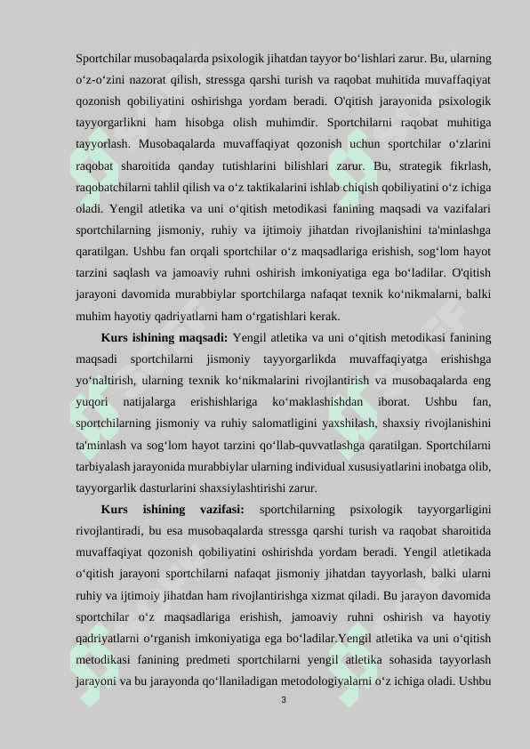 Yengil atletika va uni o‘qitish metodikasi fanining maqsadi hamda vazifalari 3