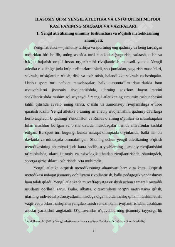 Yengil atletika va uni o‘qitish metodikasi fanining maqsadi hamda vazifalari 5