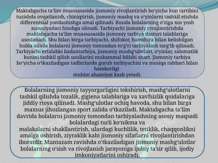 Maktabgacha yoshdagi bolalar uchun asosiy harakatlarning ahamiyati 4
