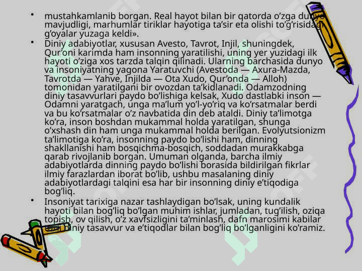 Diniy ong asoslari shakllanishining bosqichlari 3
