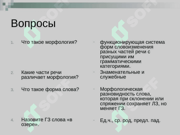 Функционирование морфологических единиц в тексте 3