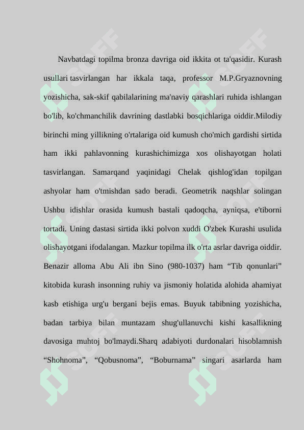 KURASH TO‘G‘RISIDA TARIXIY MA'LUMOTLAR 6