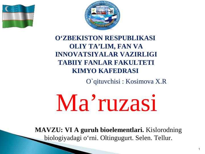 VI A guruh biometallari
