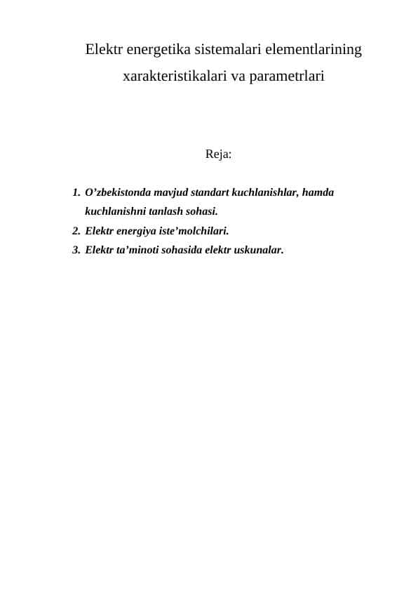Elektr energetika sistemalari elementlarining xarakteristikalari va parametrlari m.doc