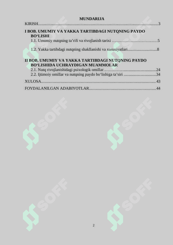 Umumiy va yakka tartibdagi nutqning paydo bo'lishidagi muammolar KURS ISHI.docx 2